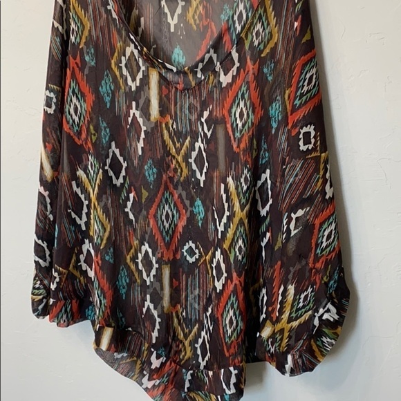Show me your Mumu brown Aztec tunic. - Picture 10 of 13